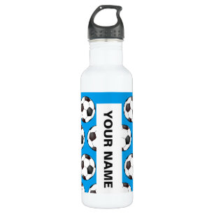 Soccer ball pattern with personalized name 710 ml water bottle