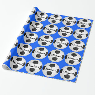 Soccer Ball Personalized Gift Wrapping Paper