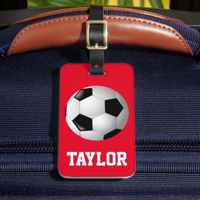 Soccer Ball Personalized Luggage Tag (Front Insitu 2)