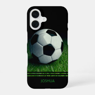 Soccer Ball Personalized Name Football iPhone 16 Case