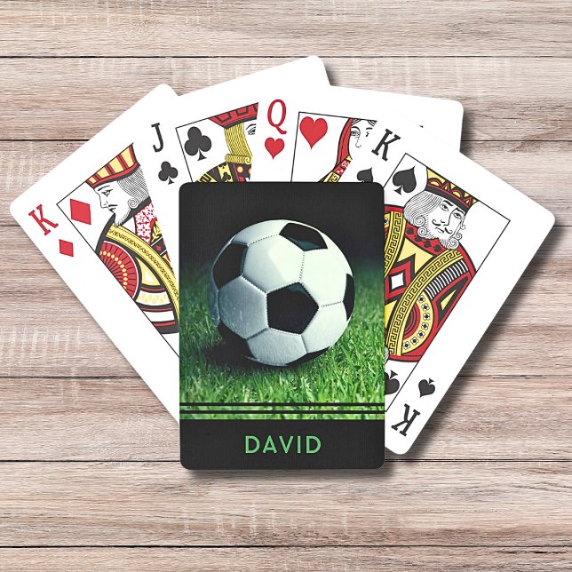 Soccer Ball Personalized Name Football Sport Playing Cards (Creator Uploaded)