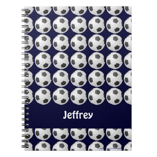 Soccer Ball Personalized Name Spiral Notebook (Front)