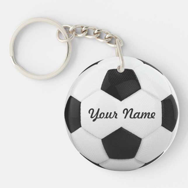Soccer Ball Personalized Name Sport Keychain (Front)