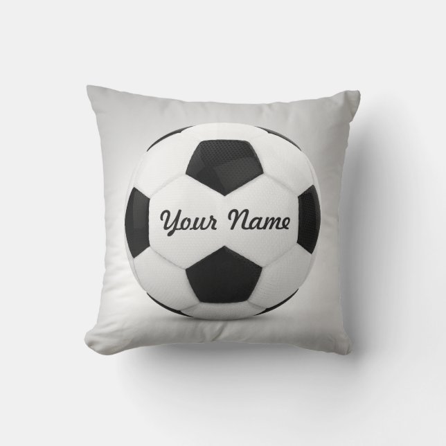 Soccer Ball Personalized Name Throw Pillow (Front)