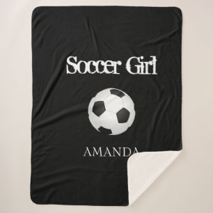 Soccer Ball Personalized Soccer Ball Throw Blanket