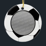 Soccer ball photo ornament<br><div class="desc">Sports Inspired,  ball game photo template design</div>