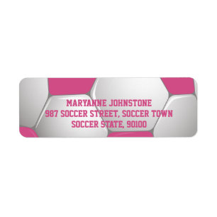 Soccer Ball Pink and White