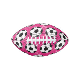 Soccer Ball Pink Frost Glitters Sport Player White
