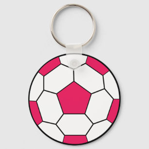 Soccer Ball Pink Keychain