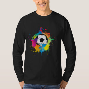 Soccer Ball Player Funny Colourful Style Coach T-Shirt