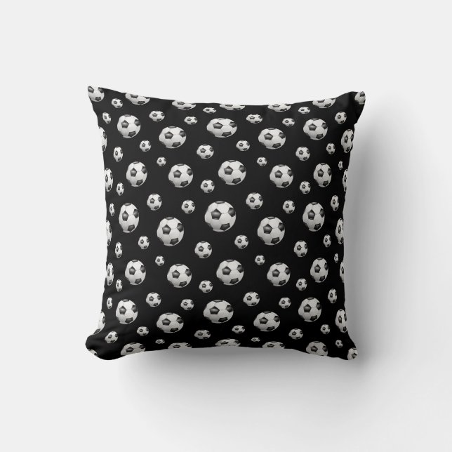 Soccer Ball Print Throw Pillow (Front)