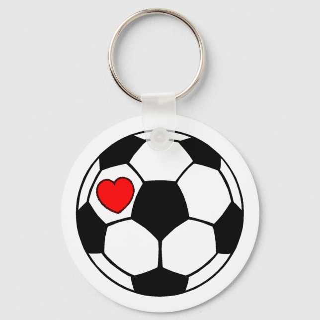 Soccer Ball (Red Heart) Keychain (Front)
