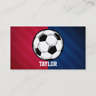 Soccer Ball; Red, White, and Blue Business Card