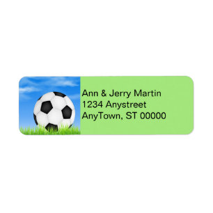 soccer ball return address label