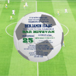 Soccer Ball Round Bar Mitzvah Photo Invitation<br><div class="desc">These casual chic invitations are perfect for any sporty Bar Mitzvah celebration. Each line of text is fully customizable to say just what you want! Add your photo to the back to make it a special keepsake.

Find coordinating products in the Bar Mitzvah Sports Collection.</div>