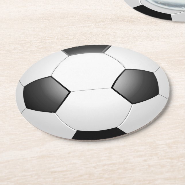 Soccer Ball Round Paper Coaster (Angled)