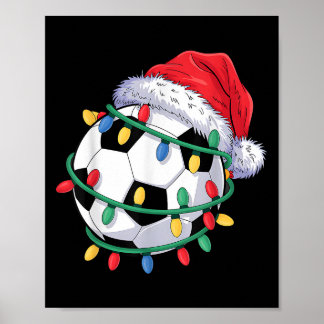 Soccer Ball Santa Hat Men Women Christmas Soccer X Poster
