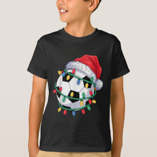 Soccer Ball Santa Hat Men Women Christmas Soccer X T-Shirt
