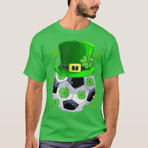 Soccer Ball Shamrock Funny Irish St Patrick Day  T-Shirt