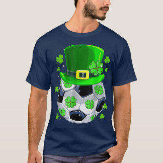 Soccer Ball Shamrock Funny Irish St Patrick Day  T-Shirt