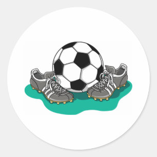 Soccer Ball Shoes Classic Round Sticker