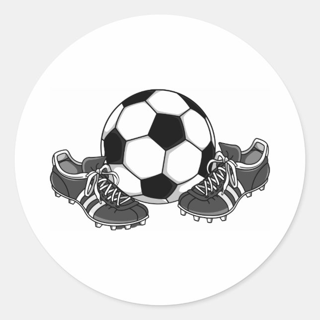 Soccer Ball Shoes Classic Round Sticker (Front)