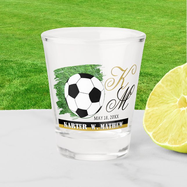 Soccer Ball Shot Glass, Monogram, Name / Custom Shot Glass (Creator Uploaded)
