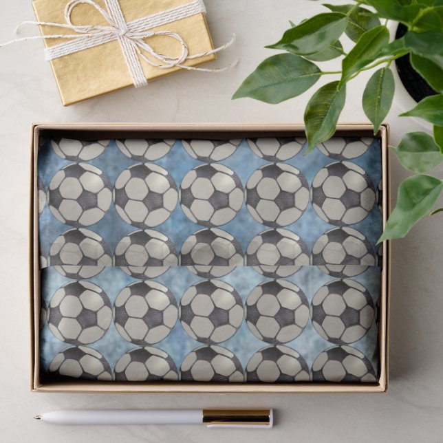 Soccer Ball Sky Blue 1 Tissue Paper (Gift)