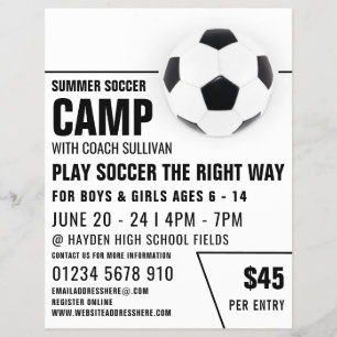 Soccer Ball, Soccer Camp Advertising Flyer