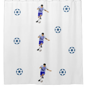 Soccer Ball / Soccer Player Design Douche rideau