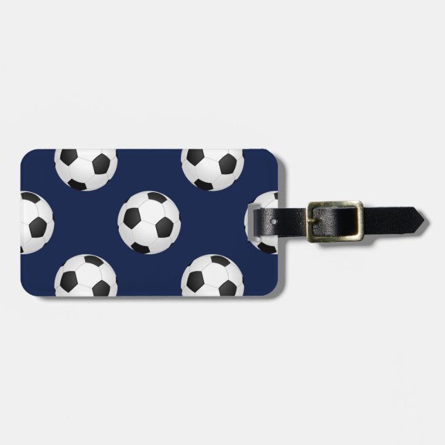 Soccer Ball Sports Pattern Luggage Tag (Front Horizontal)