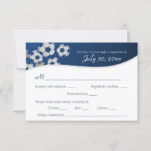 Soccer Ball Sports Reply Card with Dinner Choice