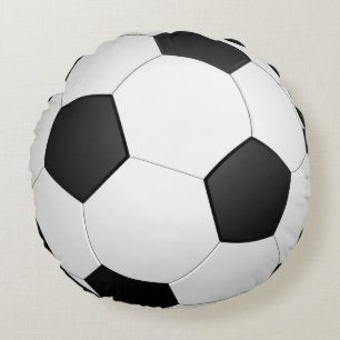 Soccer ball sporty round pillow