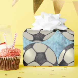 Soccer Ball Sporty Wrapping Paper/Plaster Blue 1 Wrapping Paper