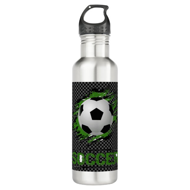 “Soccer Ball” Stainless Steel Water Bottle (Front)
