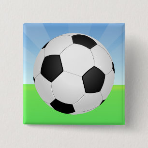 Soccer Ball Sunny Day 2 Inch Square Button