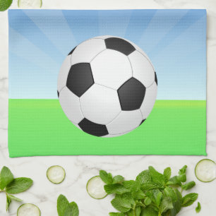 Soccer Ball Sunny Day Kitchen Towel