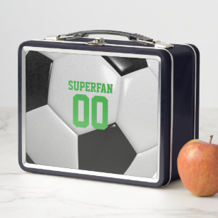 Soccer Ball Super Fan Personalized Metal Lunch Box
