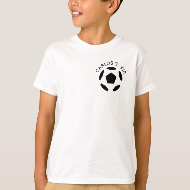 Soccer Ball T-Shirt with Personalized Name (Front)