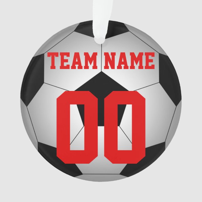 Soccer ball team name personalized ornament (Front)