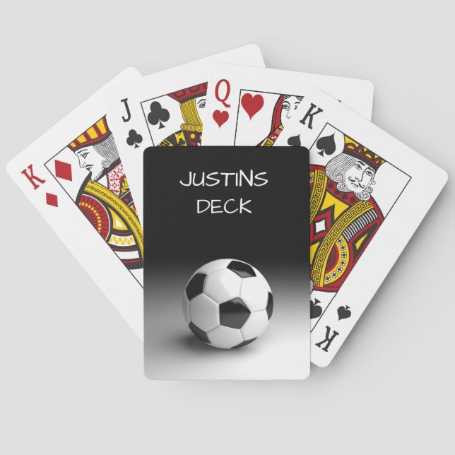 Soccer Ball Theme Personalized Playing Cards (Back)