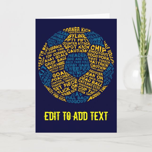 Soccer Ball Typography Holiday Card (Front)