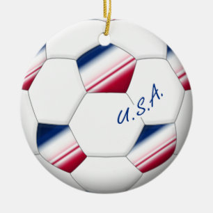 Soccer ball “U.S.A.”. Ball of Soccer of the US Ceramic Ornament