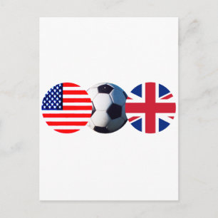 Soccer Ball UK & USA Flags The MUSEUM Zazzle Postcard