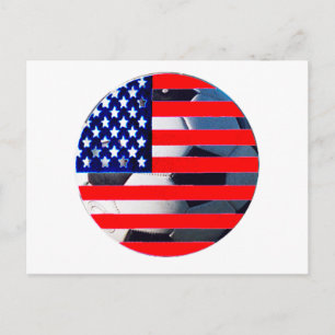 Soccer Ball & USA Flag2 The MUSEUM Zazzle Postcard