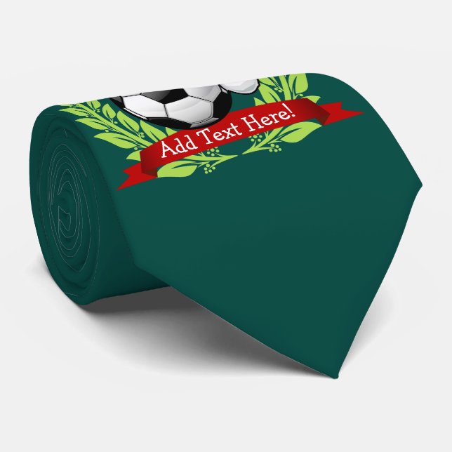 Soccer Ball Wearing a Santa Hat Christmas Tie (Rolled)