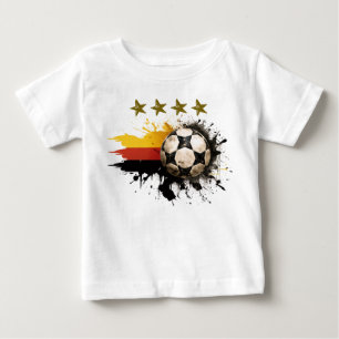 Soccer ball with German Flag and four golden Stars Baby T-Shirt