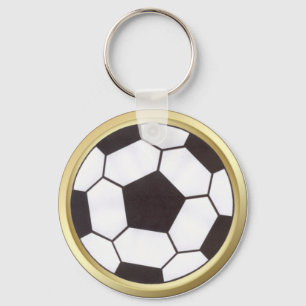 Soccer ball with gold trim keychain