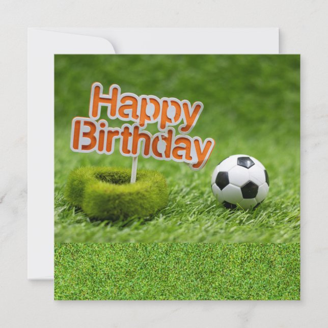 Soccer ball with Happy Birthday on Green  Card (Front)