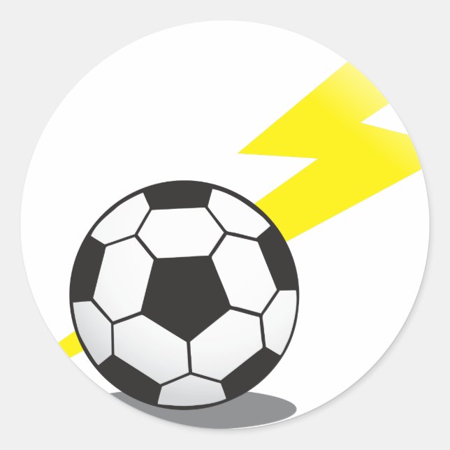 Soccer ball with lightning bolt classic round sticker (Front)